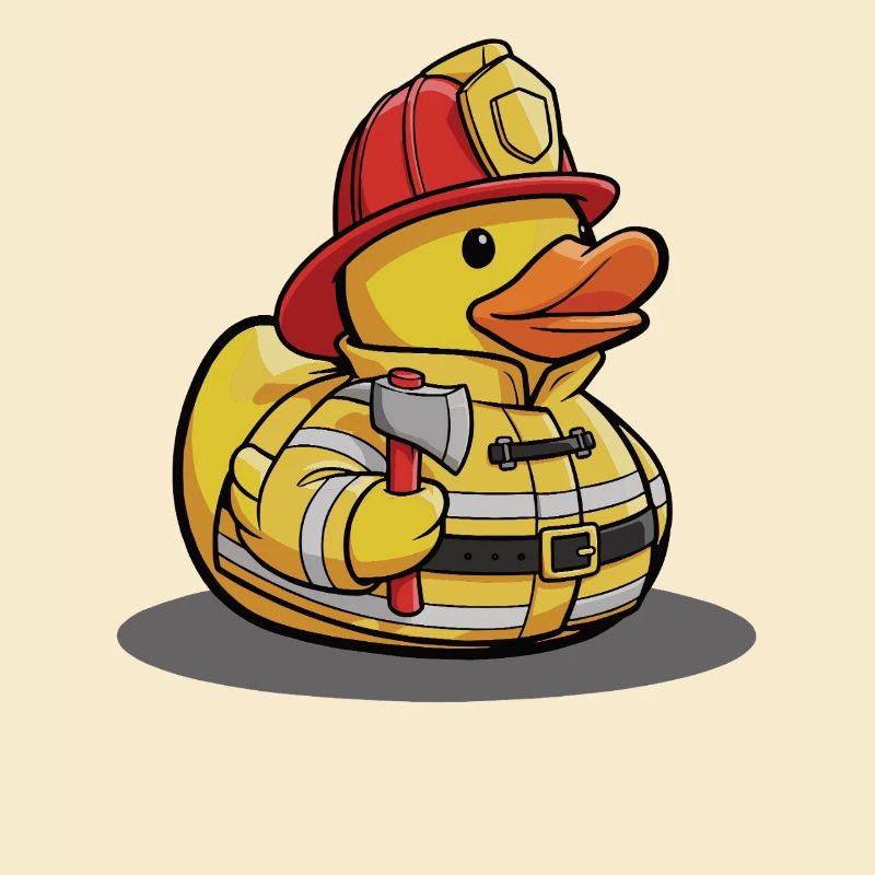 Canard sauveteur en uniforme de pompier