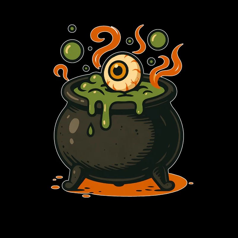 Spooky Witches' Cauldron Illustration