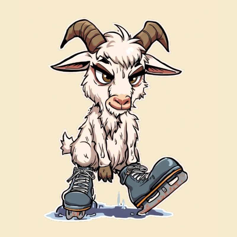 Grumpy goat skating