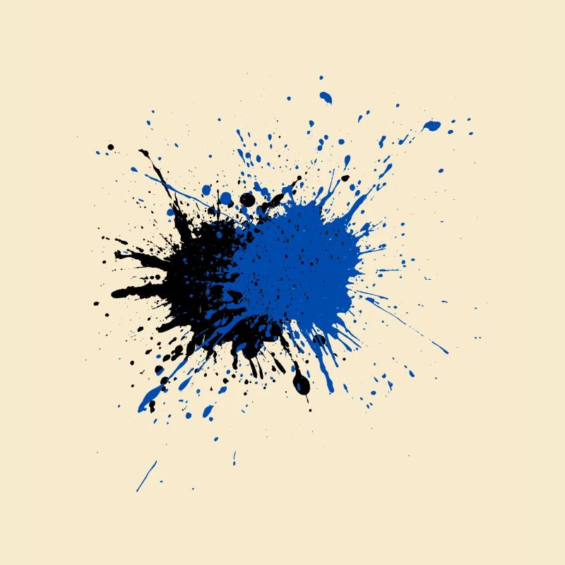 Impression créative d’éclaboussures de peinture bleue