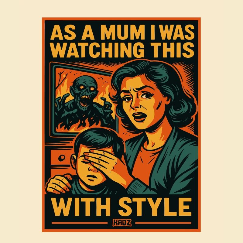 Mutter im Horror Retro-Comic Stil