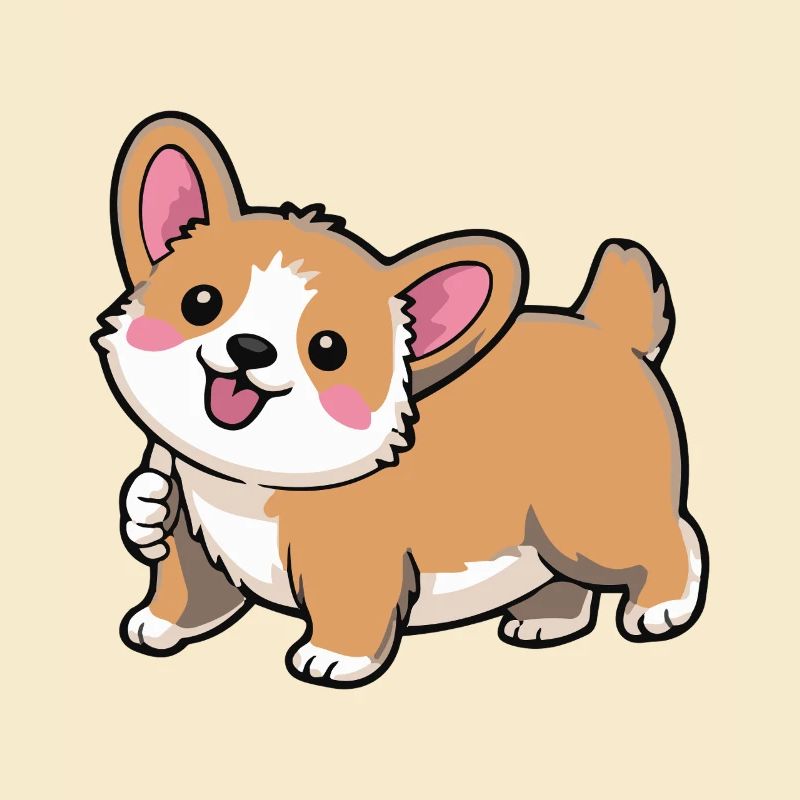 Mouvement de queue de corgi