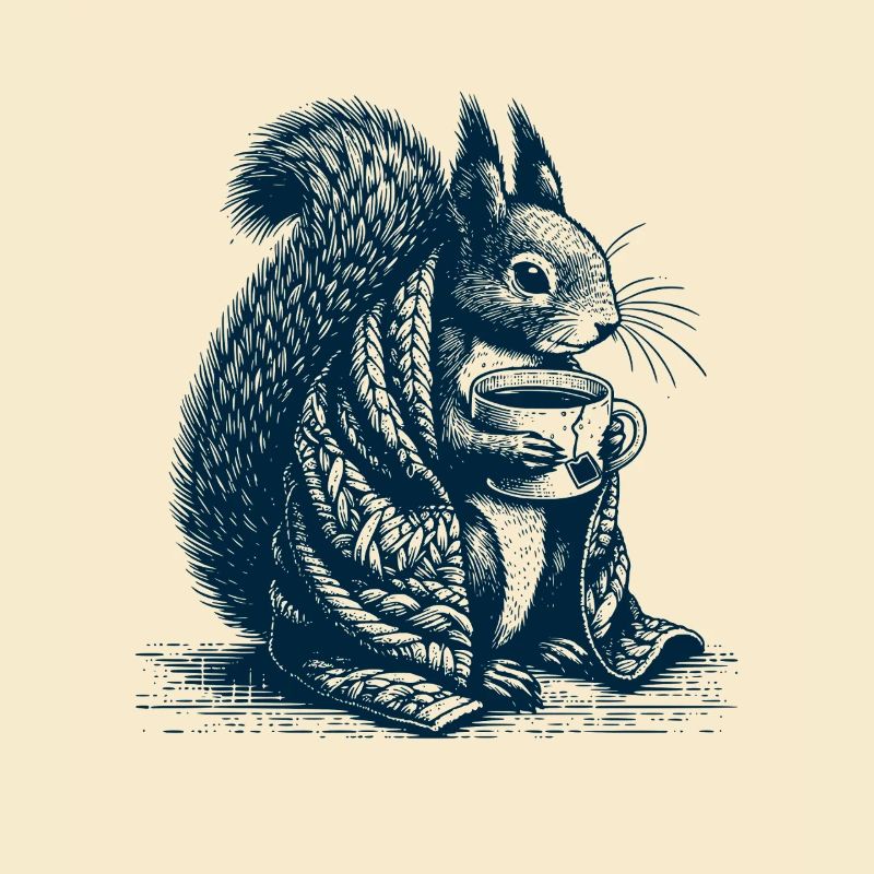 Eichhörnchen mit Tee