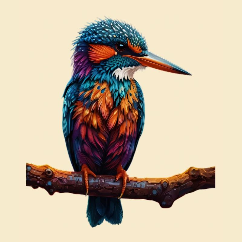 Bunter Eisvogel auf Ast