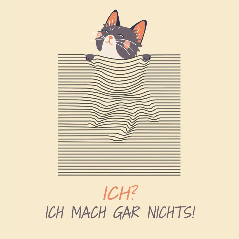 Neugierige Katze – Lustiger 3D-Linien-Effekt