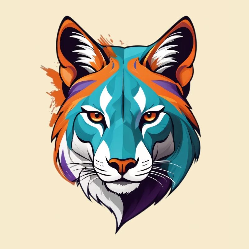 Prismatic tiger head illustration