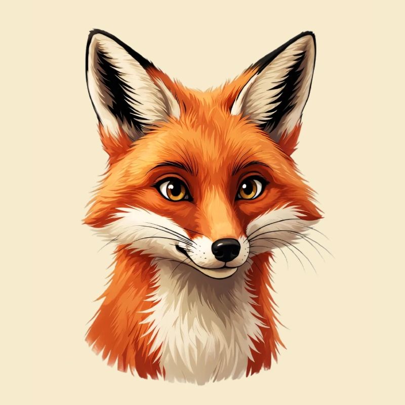 Warming fox head illustration