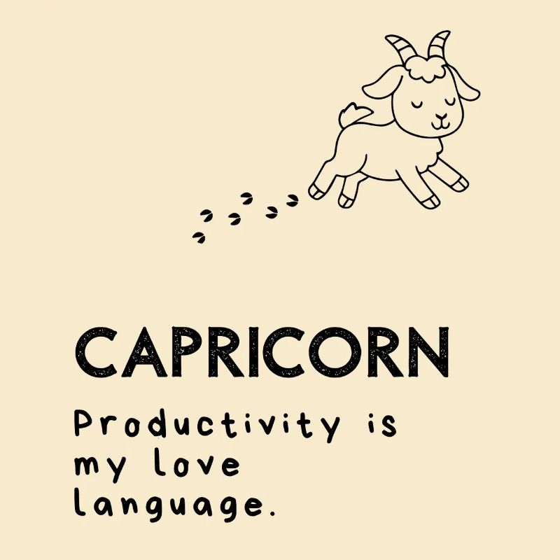 Dessin animé mignon Capricorne - Chèvre surmenée