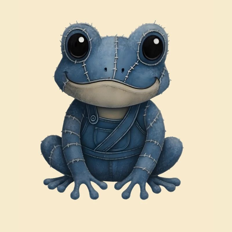 Denim Patchwork Frog
