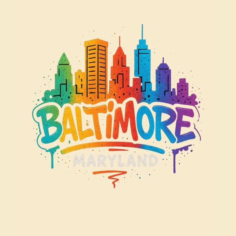 Baltimore Skyline Graffiti