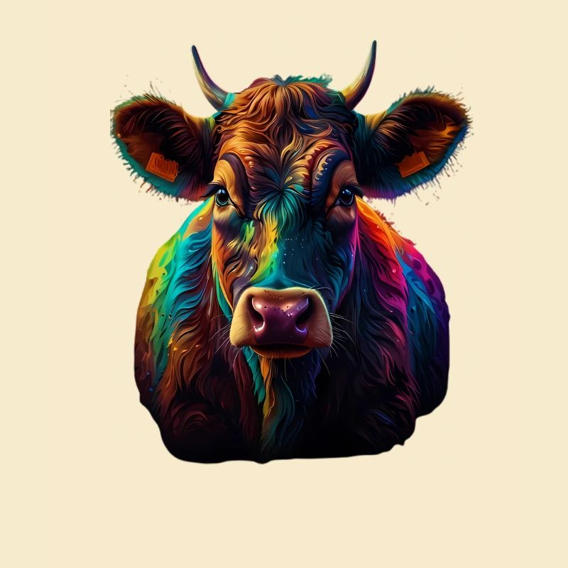 Rainbow Cow Portrait