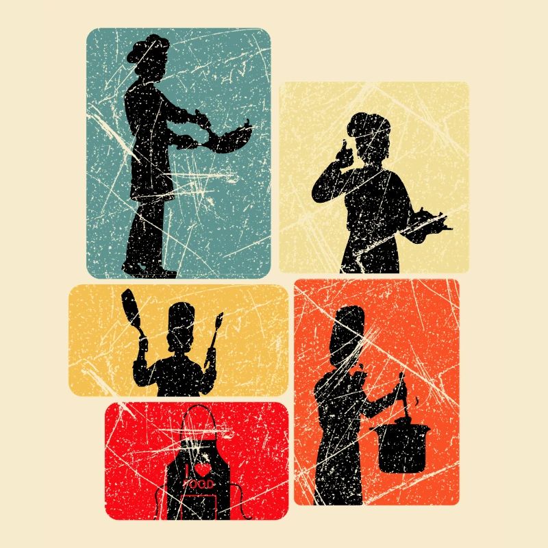 Küchenhelden Silhouetten Muster