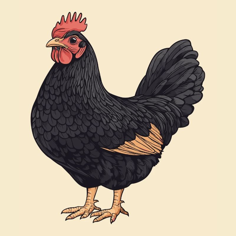 Schwarzer Hahn Illustration