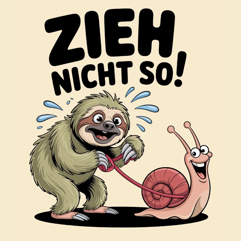 Faultier Schnecke Spruch, zieh nicht so