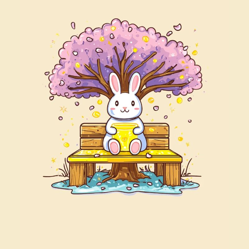 Rabbit with honey on the tree