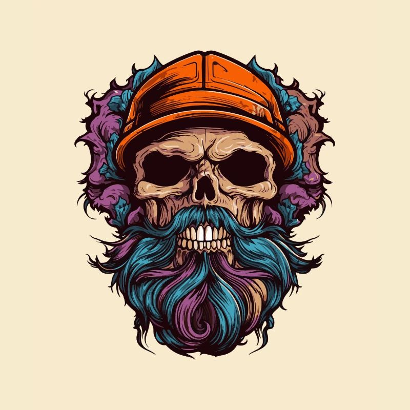 Totenkopf mit Bart