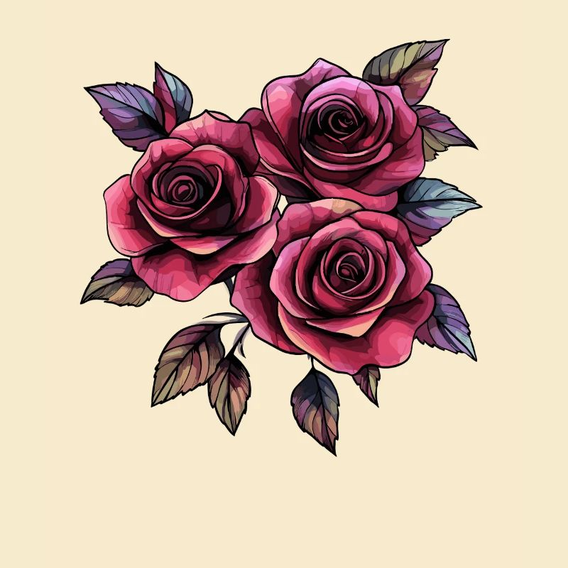 Roses dans le style néon-noir