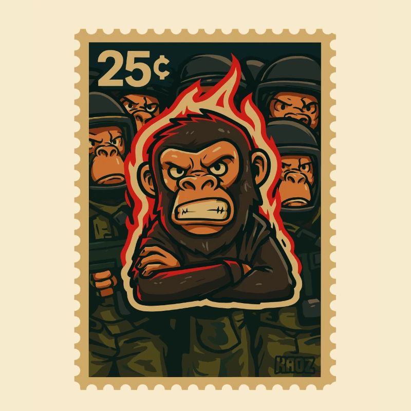 Feuer und Affe Protest