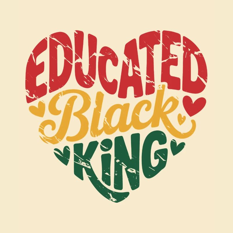 Gebildeter Schwarzer König | Afro-Pride-Zitat | Schwarz