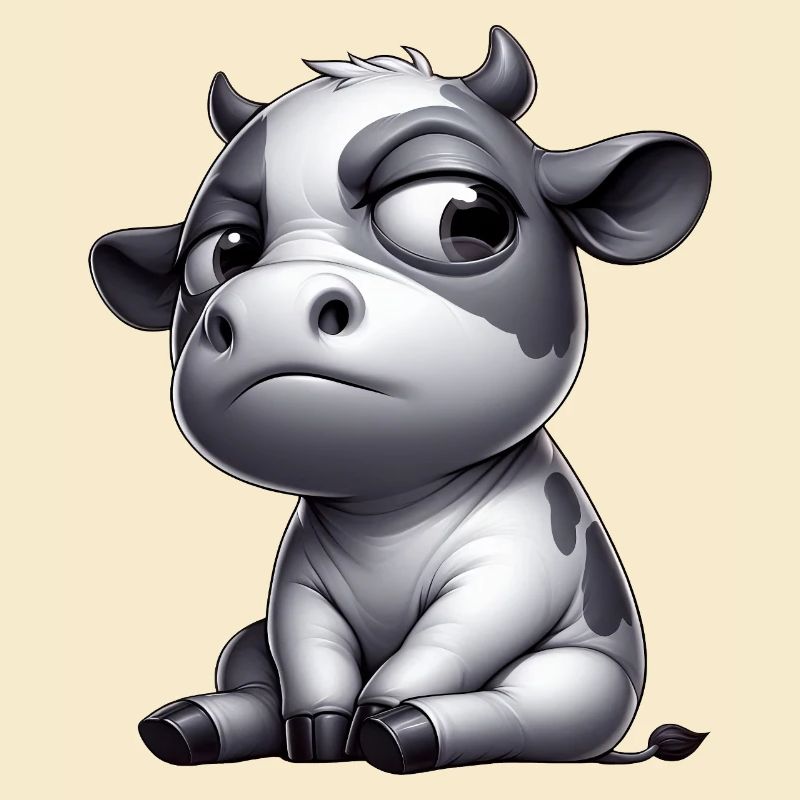 Lustige Kuh Cartoon Comic Stier Stolz Skeptisch
