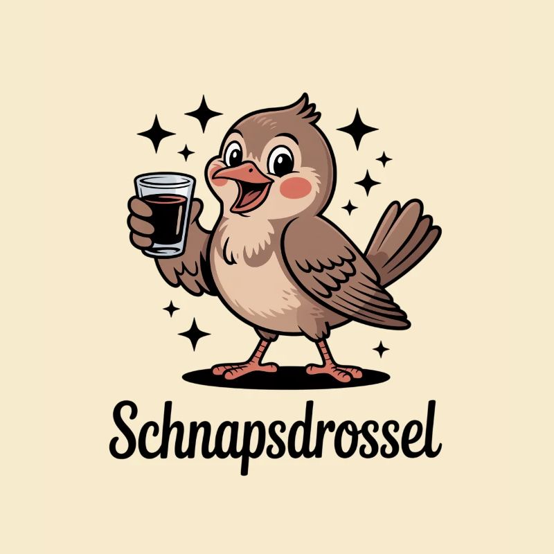 Lustige Schnapsdrossel Trinkvogel Party