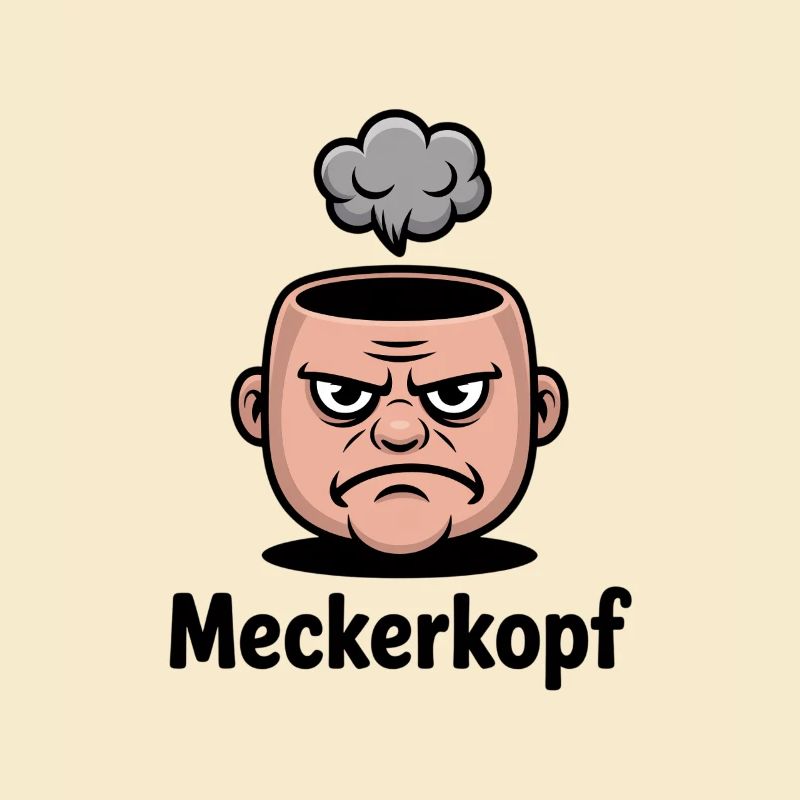 Meckerkopf Genervtes Grumpy Comic Gesicht