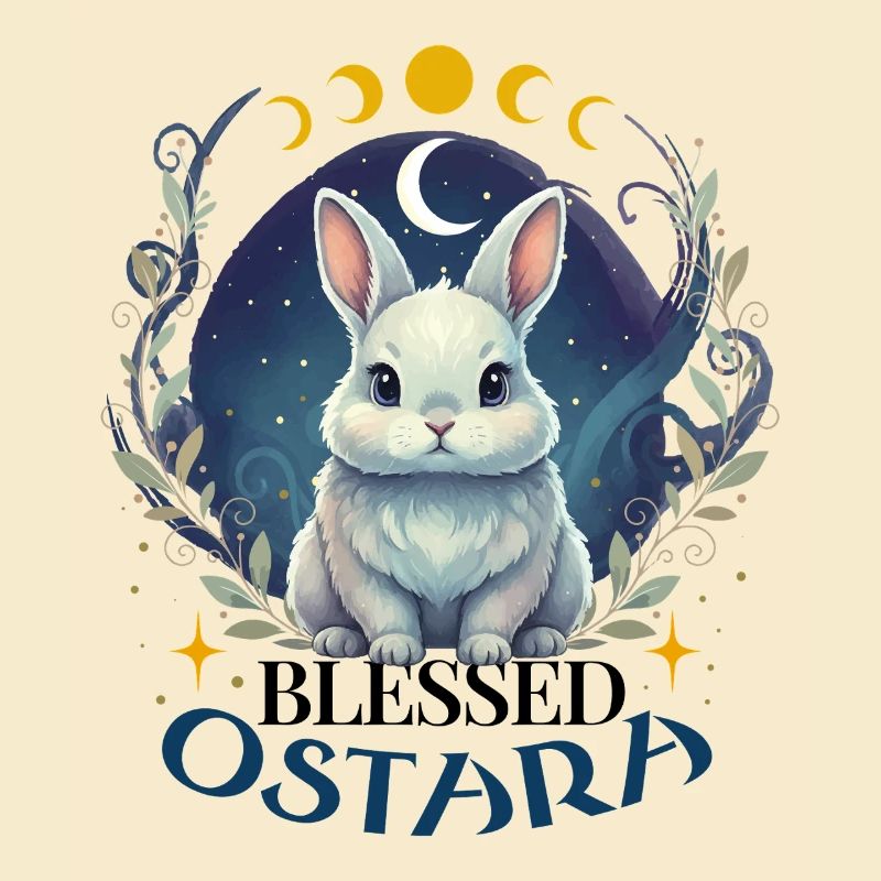 Happy Easter Ostara Rabbit Pagan
