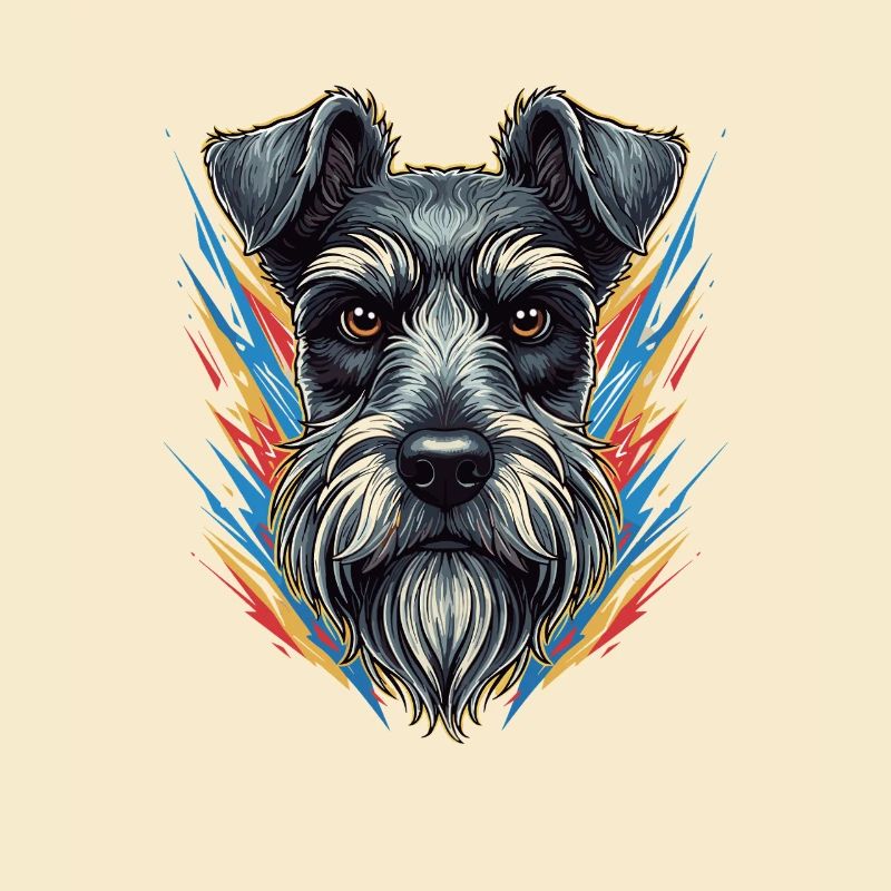 Farbexplosion Schnauzer Portrait