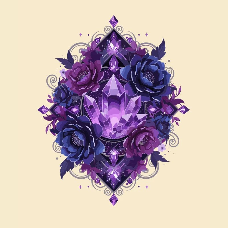 Violet Crystal Blossoms Mandala
