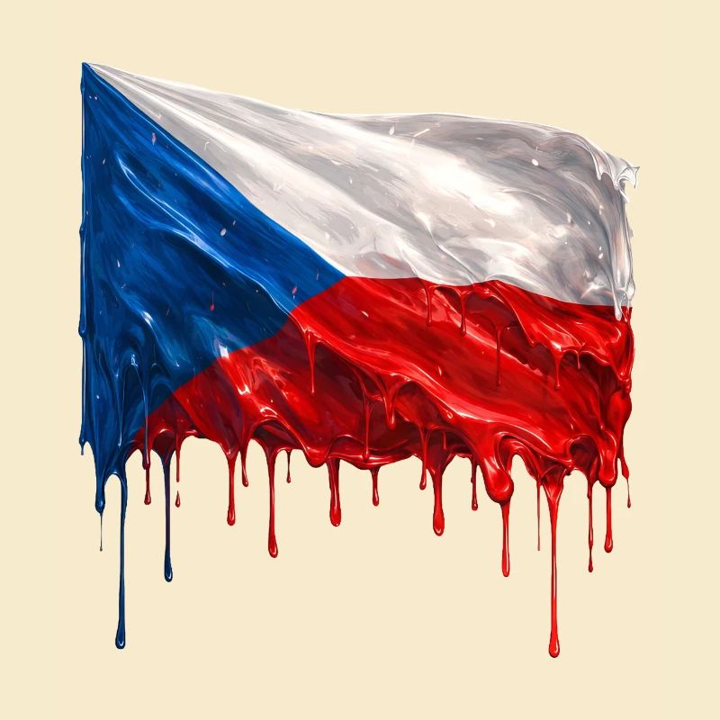 Drapeau tchèque couleur