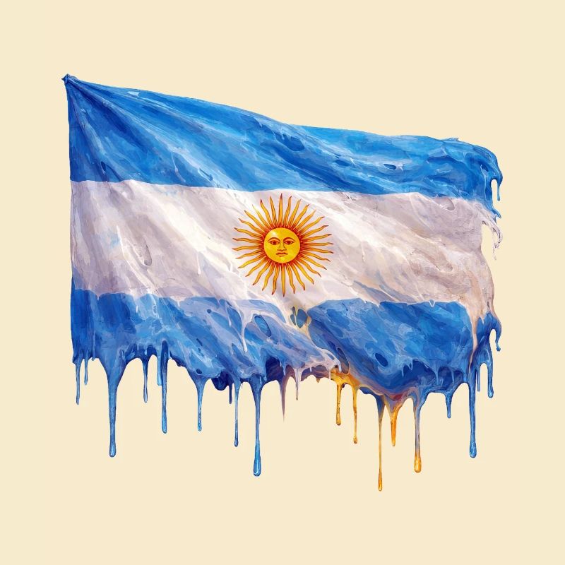 Art du drapeau argentin à gouttes