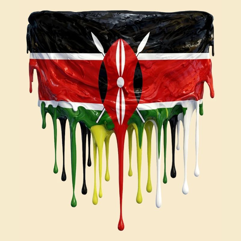 Kenya Flag in Drop Art