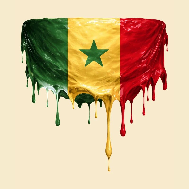 Senegal Flag Drop Art