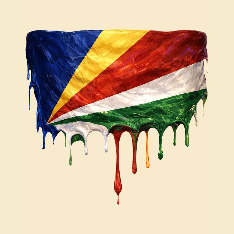 Art de la chute du drapeau des Seychelles