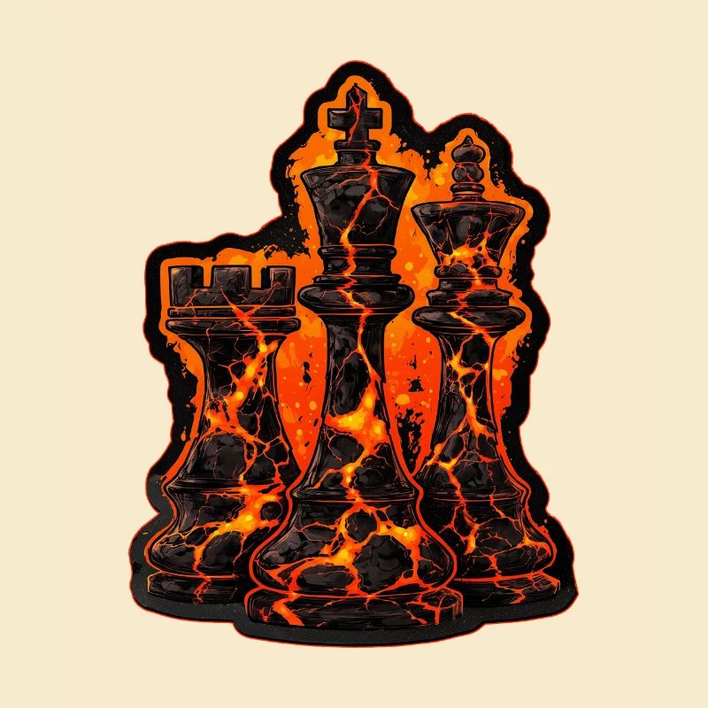 Chess Lava Pieces T-Shirt for Men Gift