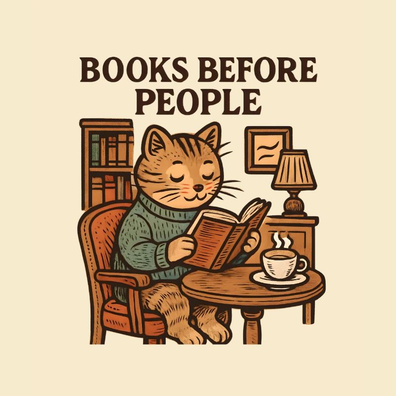 Livres devant les gens – lecture de chat