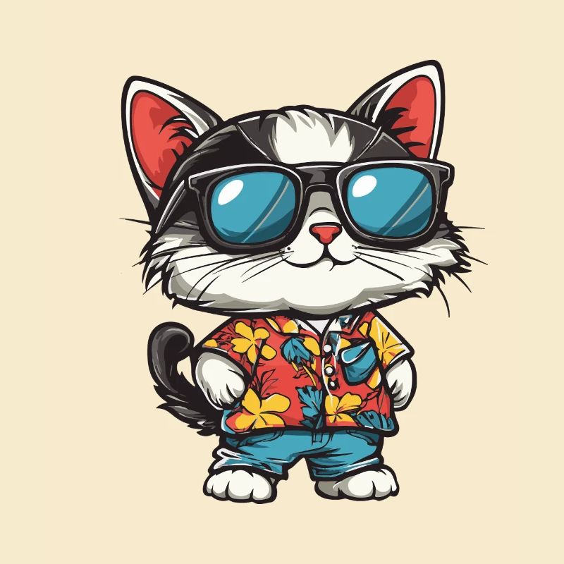 Katze Comic Urlaub