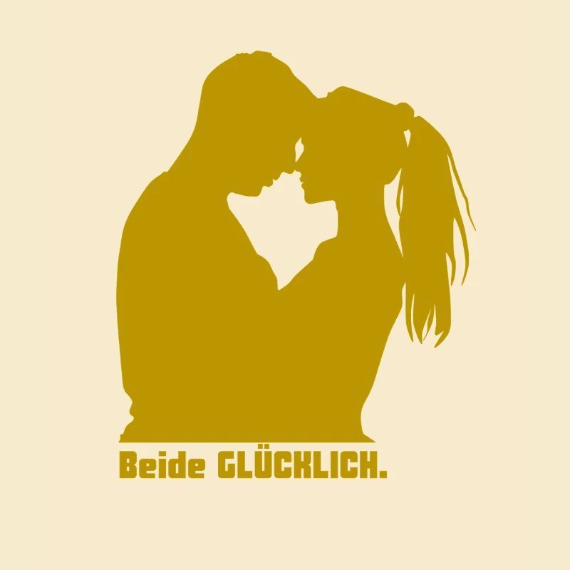 Beide Glücklich Kuss Silhouette