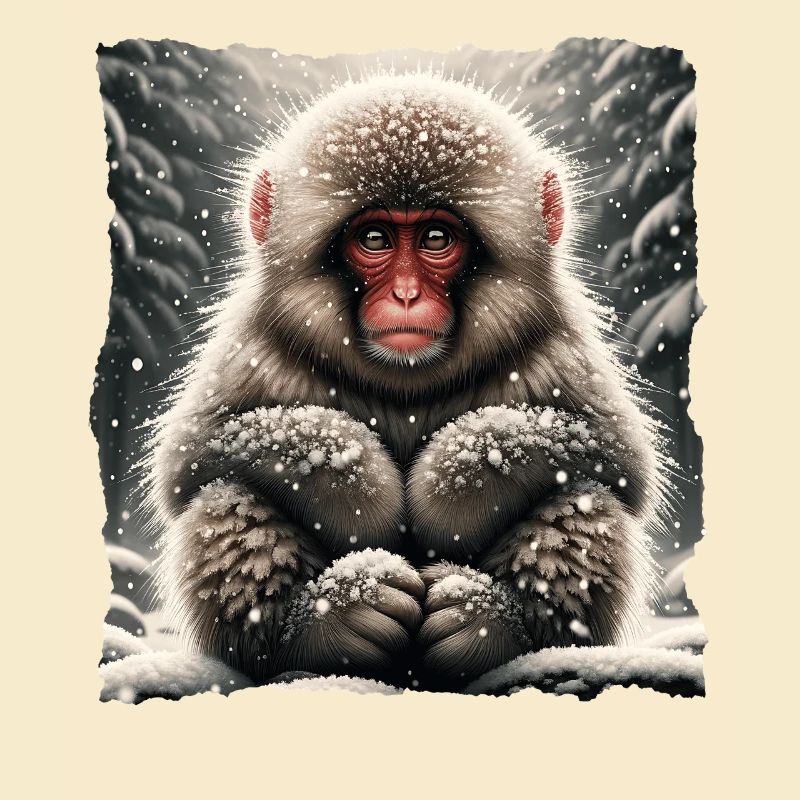 Schneeaffe Snow Monkey