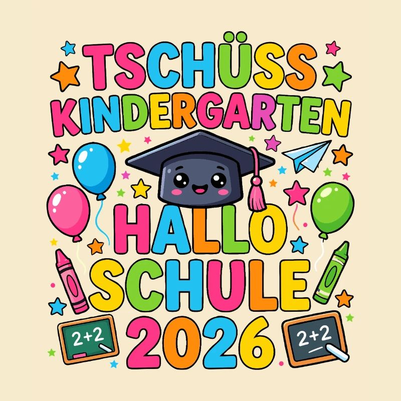 Tschüss Kindergarten Hallo Schule 2026 Einschulung