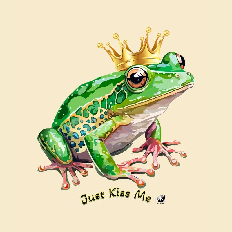 Frosch mit eine Krone Abbildung mit Inschrift