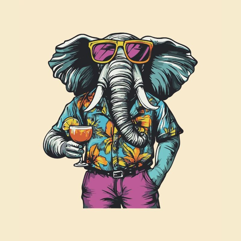 Elephant Comic Funny Holiday