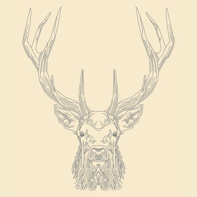 Tech Deer – Geometrischer Hirsch in Grau