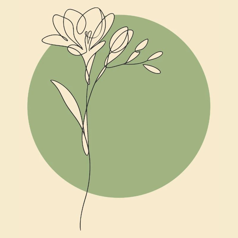 Freesie Line Art Blumen Illustration  