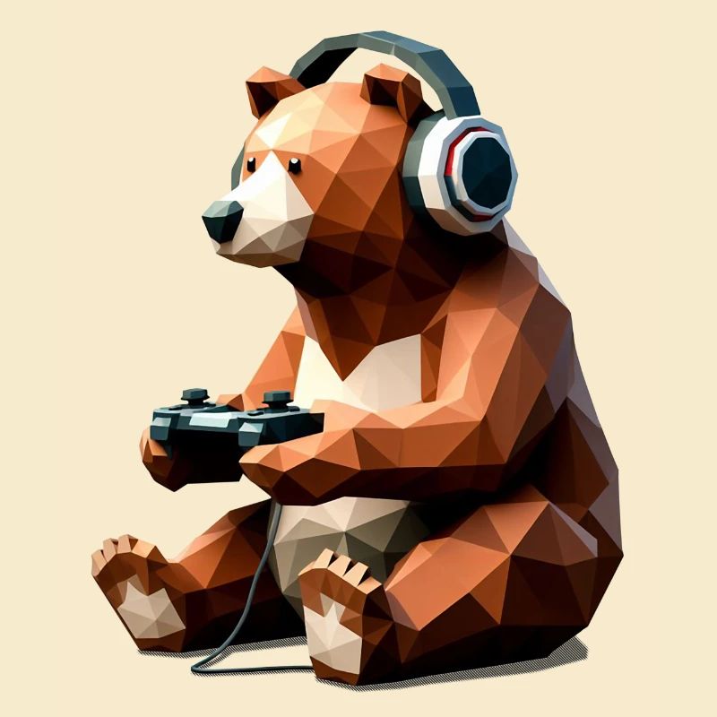 Gaming Bear with Headset & Controller