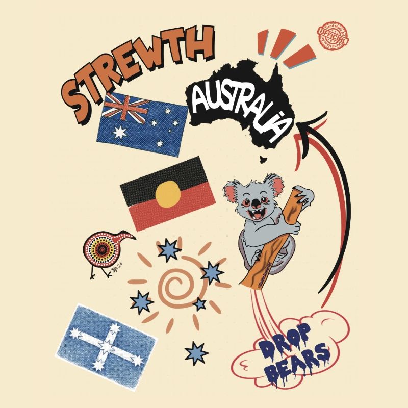 Collage australien Strewth & Drop bears