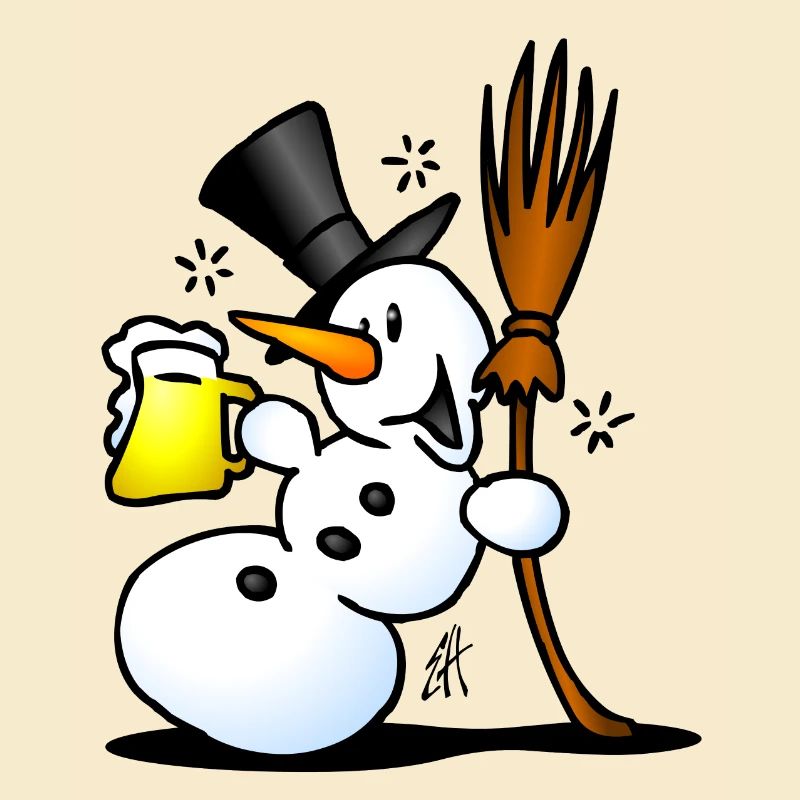 Schneemann mit einem Drink