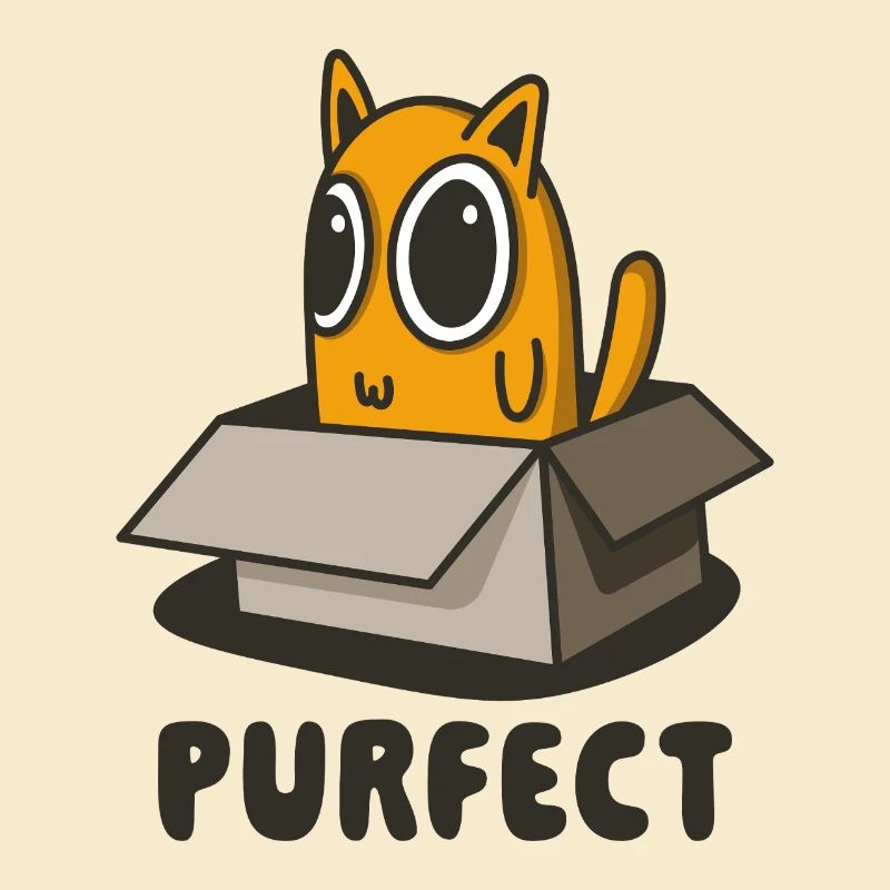 Purrfect Orange Katze in Box - süßes Kätzchen-Design