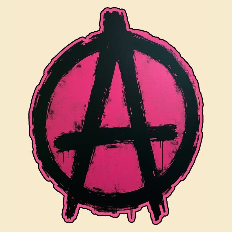 Pink Anarchy on Black Circle