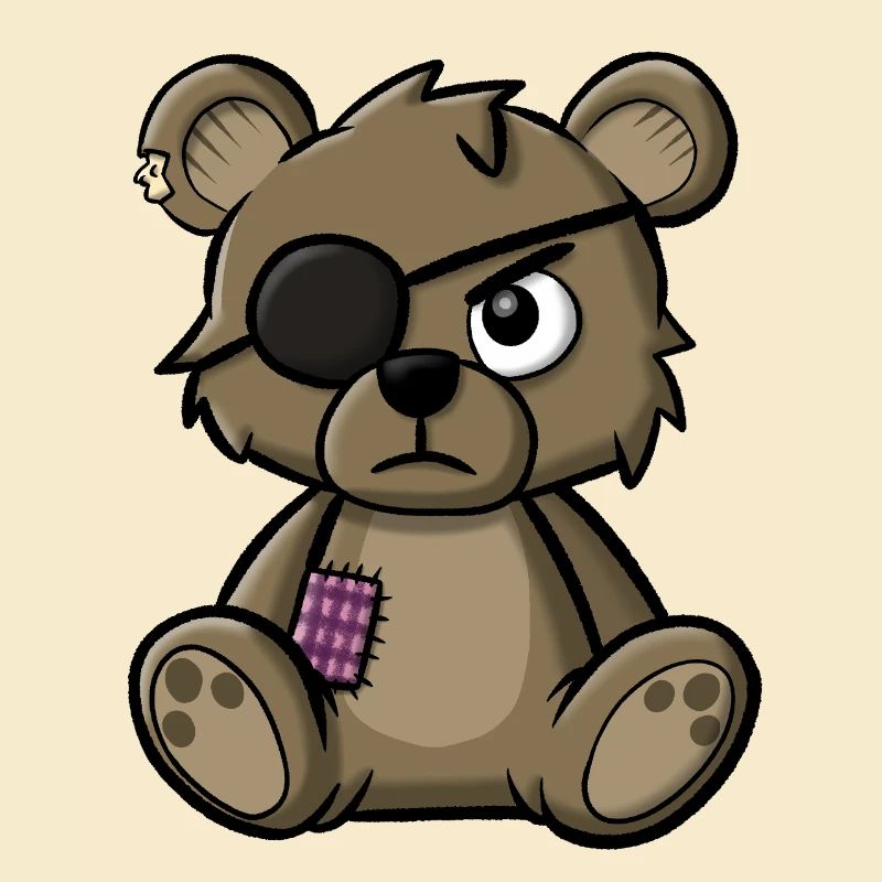 Teddy bear with eye patch